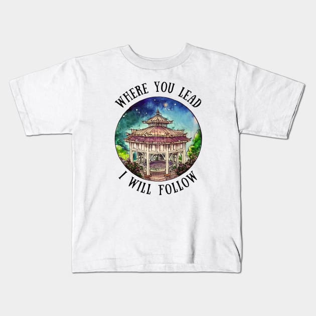 Gazebo at Town Square - Night Stars - Where You Lead I Will Follow - Gilmore Kids T-Shirt by Fenay-Designs